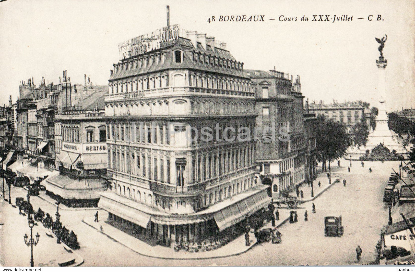 Bordeaux - Cours du XXX Juillet - 48 - old postcard - France - unused – JH  Postcards