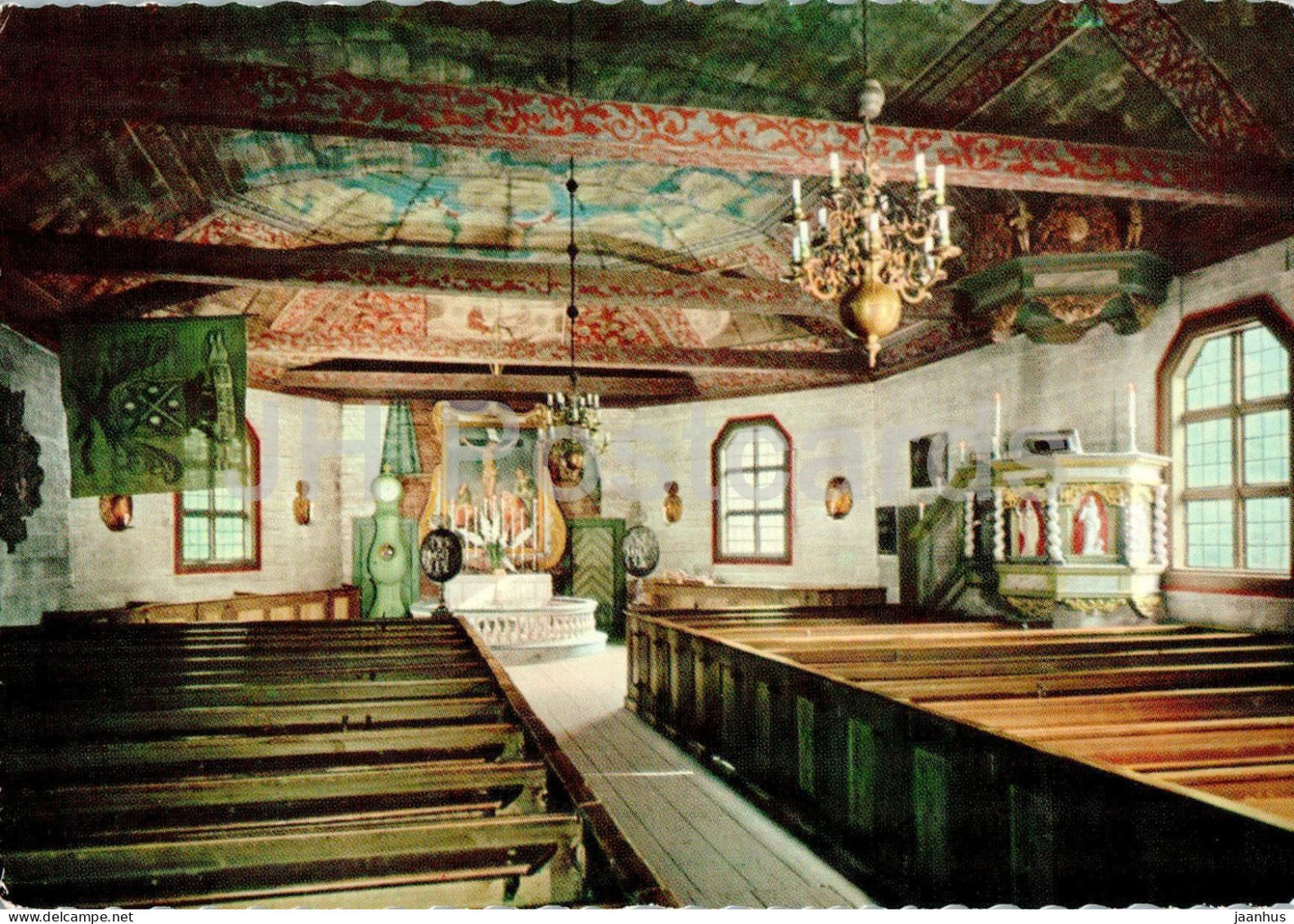 Stockholm - Skansen - Seglora Kyrka - interioer - Vastergotland - church - 132/39 - Sweden - unused - JH Postcards