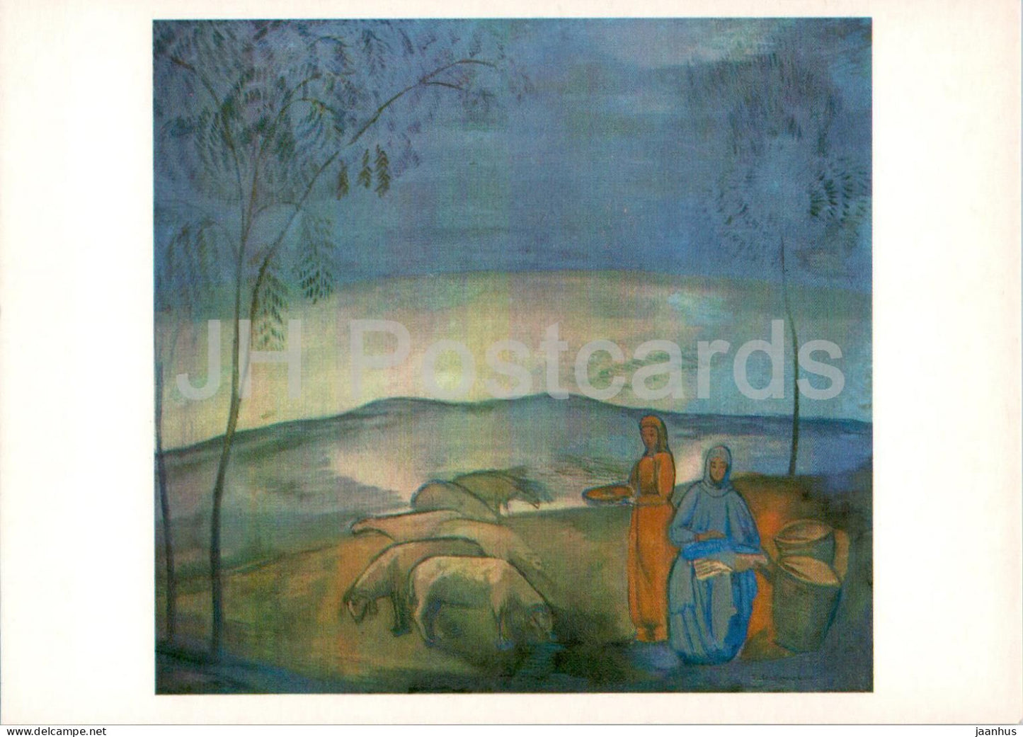 painting by P. Kuznetsov - Evening in Steppes - Russian art - 1981 - Russia USSR - unused - JH Postcards