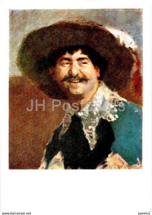 painting by Helene Schjerfbeck - Laughing Colarossi - man - Finnish art - 1954 - Russia USSR - unused - JH Postcards