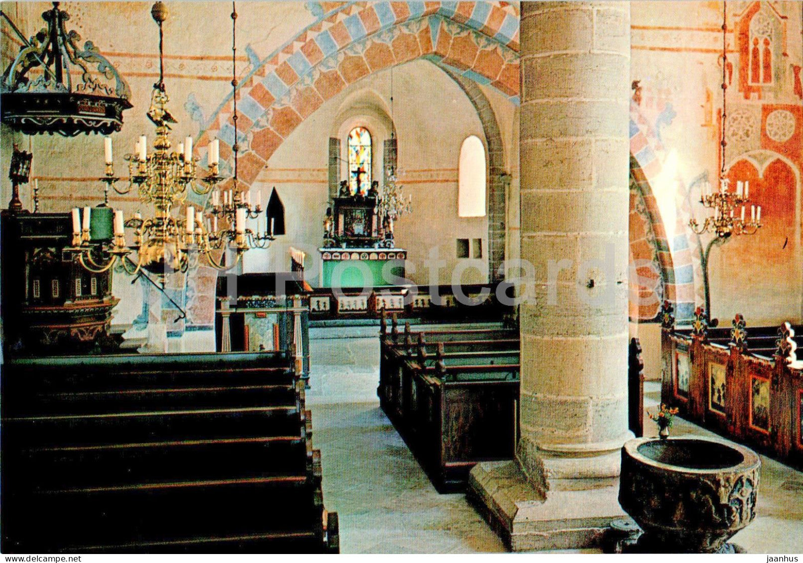 Stenkyrka kyrka - interior - church - Gotland - 24750 - Sweden - unused - JH Postcards