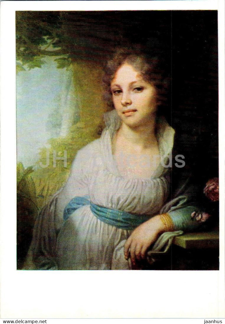 painting by V. Borovikovsky - Portrait od M. Lopukhina - woman - Russian art - 1980 - Russia USSR - unused - JH Postcards