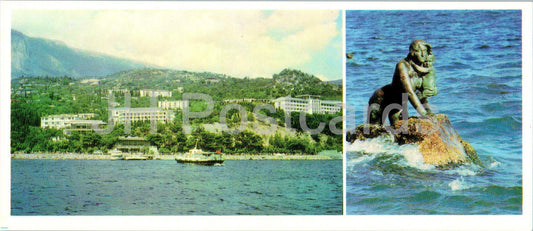 Yalta - vue à Miskhor - Sculpture Rusalka - Crimée - 1983 - Ukraine URSS - inutilisé 