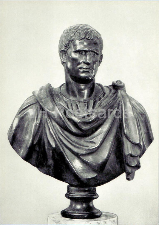 sculpture d'artiste inconnu - Portrait du général Agrippa - Art français - Carte Grand Format - 1975 - Russie URSS - inutilisé 