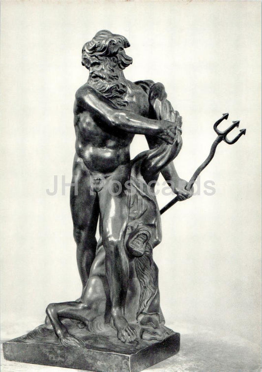 sculpture de Michel Anguier - Neptune - Art français - Carte Grand Format - 1975 - Russie URSS - inutilisée 