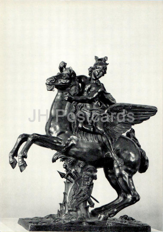 sculpture d'Antoine Coysevox - Mercure chevauchant Pégase - Art français - Carte Grand Format - 1975 - Russie URSS - inutilisé 