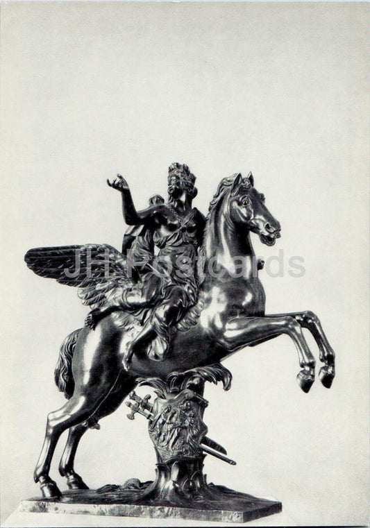 sculpture d'Antoine Coysevox - Déesse de la renommée chevauchant Pégase - Art français - Grande Carte - 1975 - Russie URSS - inutilisé 