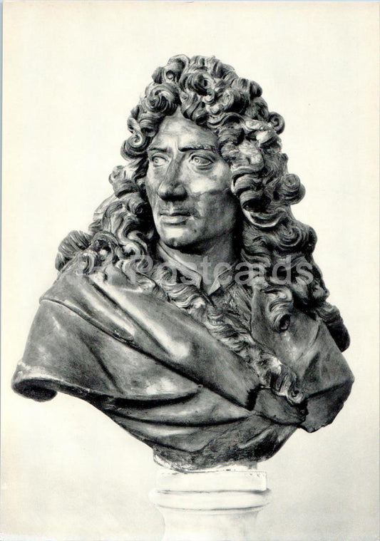 sculpture d'Antoine Coysevox - Portrait de Pierre Mignard Art français - Carte Grand Format - 1975 - Russie URSS - inutilisé 