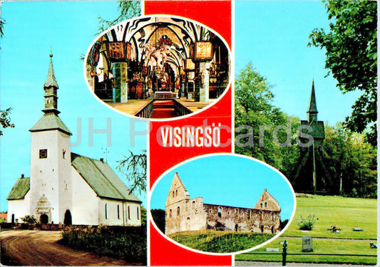 Visingso - Brahekyrkan - Burgruine - Glockenturm - Multiview - 44/7 - Schweden - gebraucht 