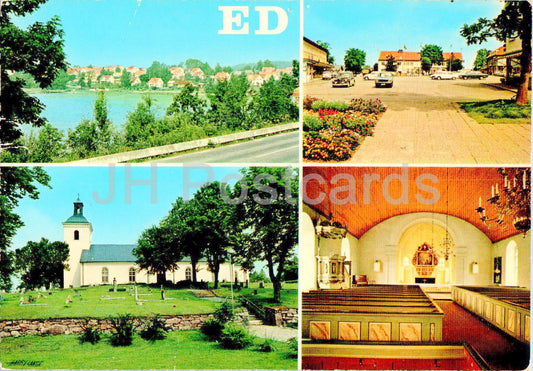 Ed - Dalsland - Utskit over Lilla Le - Torget - Kyrkan - Square - Church interior - multiview - L 430 - Sweden - unused