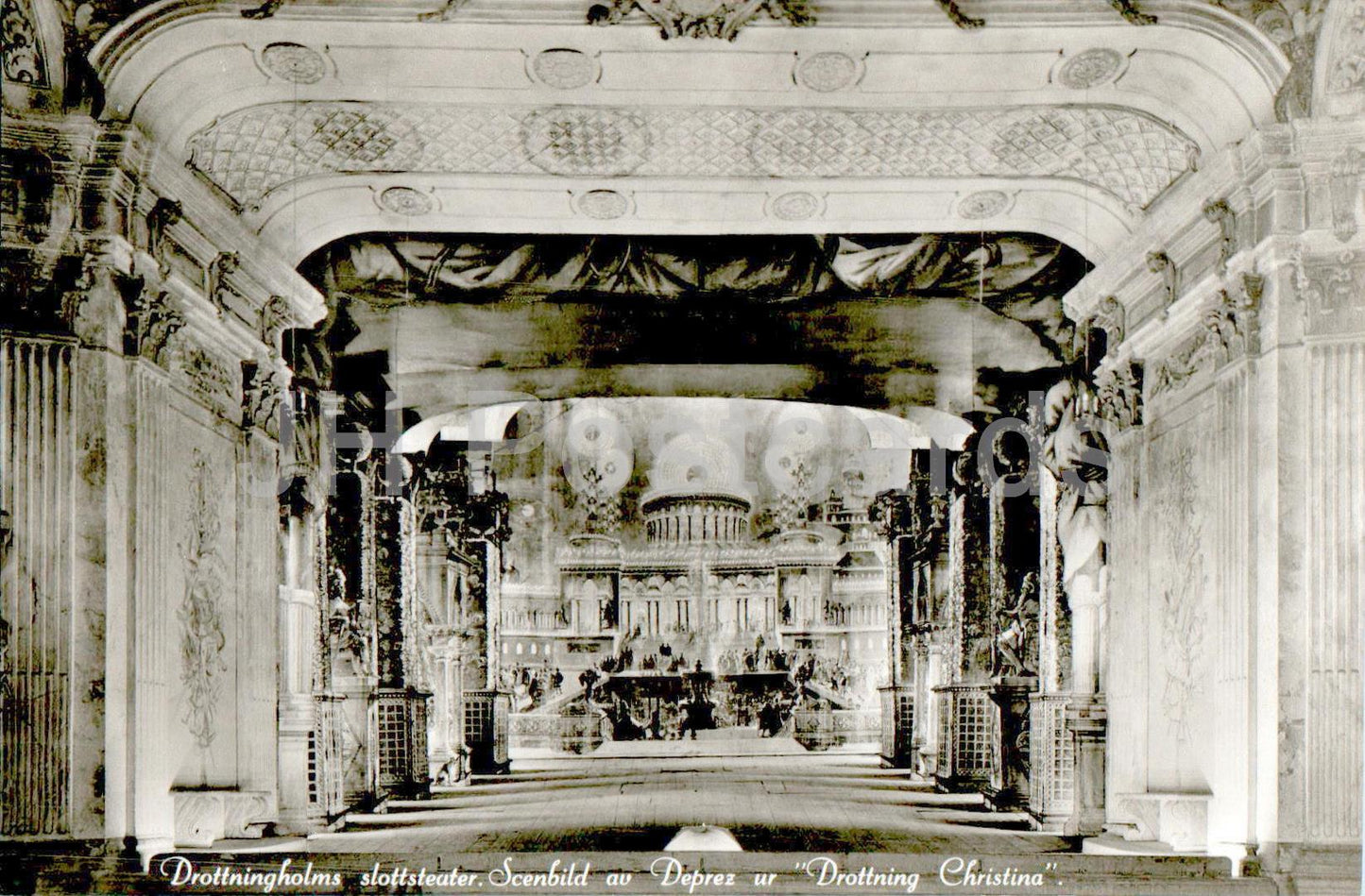 Drottningholms slottsteater - Scenebild - castle - theatre - 6001/10 - old postcard - Sweden - unused