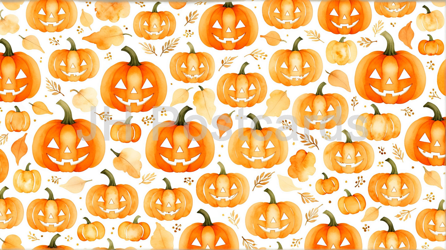 Image AI - Motif de potirons : un motif aquarelle festif mettant en vedette un éventail de citrouilles adorables. Halloween. Arrière-plan. 2