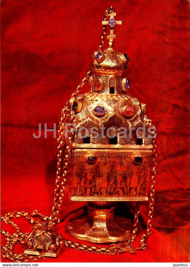 The Moscow Armoury Treasures - Censer made by order of Tsapina Irina Godunova - museum - Aeroflot - Russia USSR - unused - JH Postcards