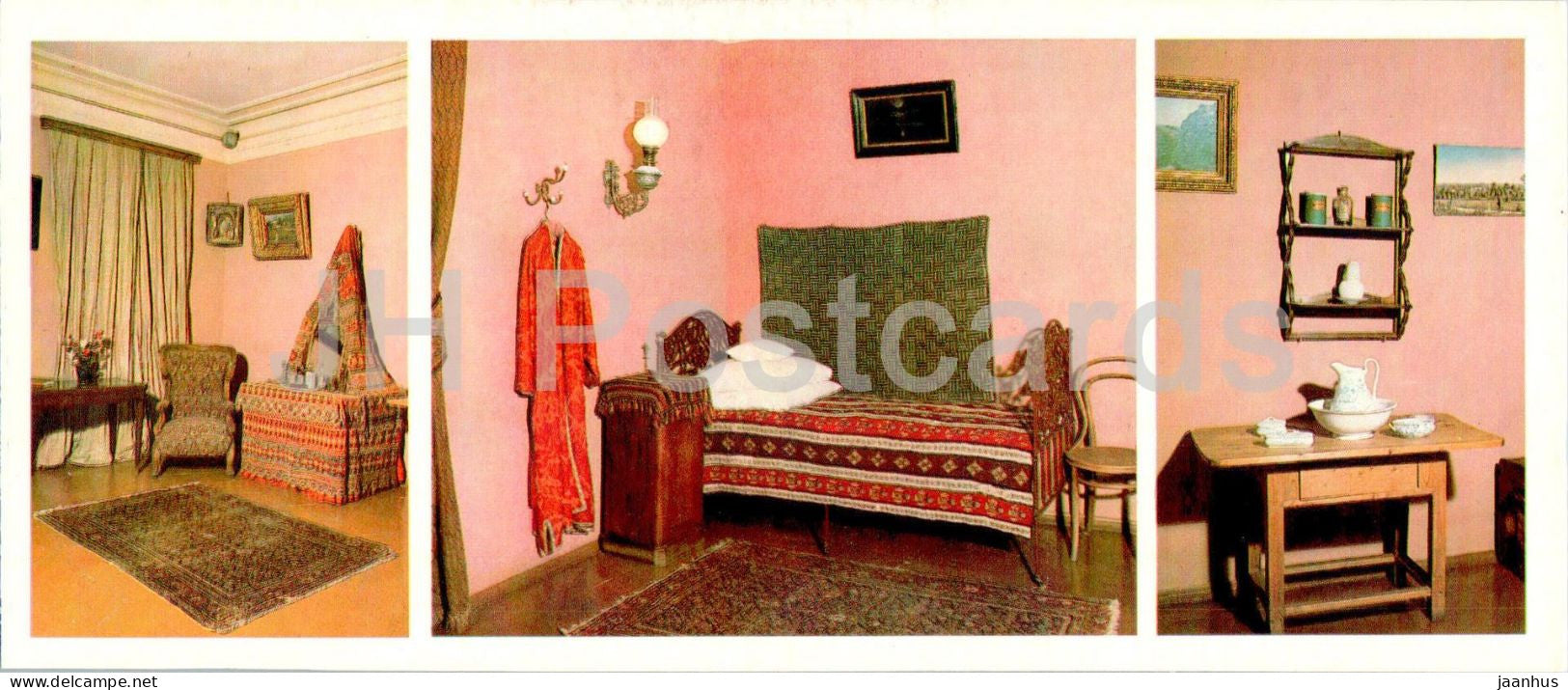 Russian composer Tchaikovsky museum in Klin - bedroom - bed - 1982 - Russia USSR - unused - JH Postcards