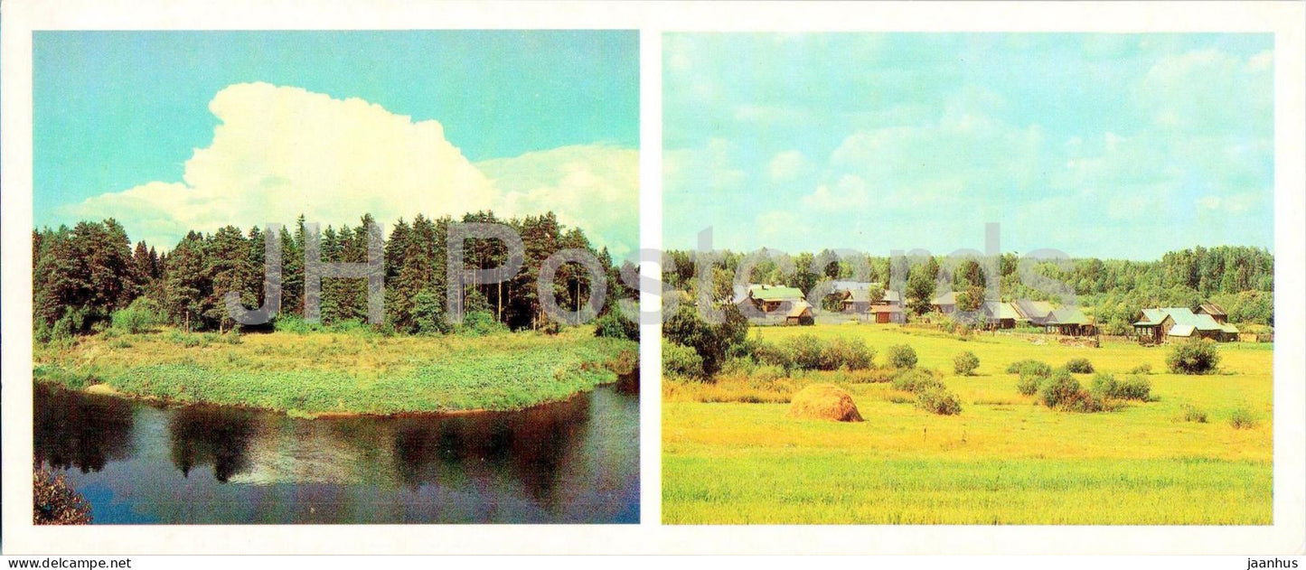 Russian playwright Ostrovsky museum - Mera river - Lobanovo village - 1985 - Russia USSR - unused - JH Postcards