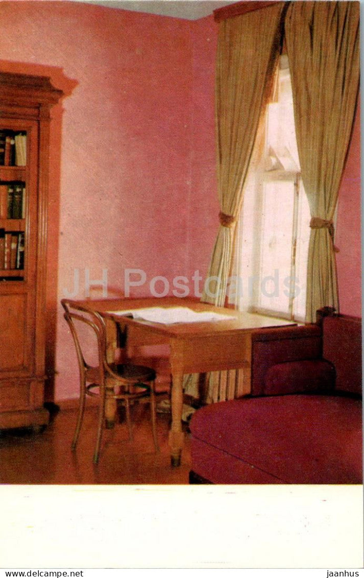 Klin - Work Table in Bedroom - Russian composer Tchaikovsky house museum - 1971 - Russia USSR - unused - JH Postcards