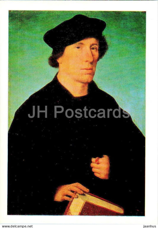 painting by Joos van Cleve - Portrait of a Man - Dutch art - 1984 - Russia USSR - unused - JH Postcards