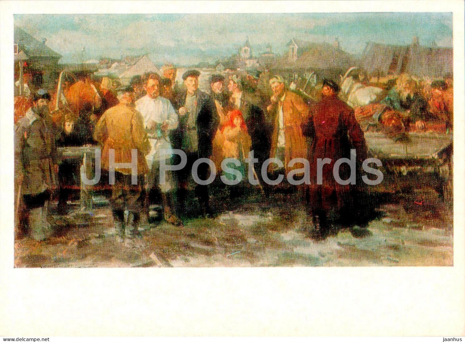 painting by N. Drychin - In the year of the great turning point - Russian art - 1978 - Russia USSR - unused - JH Postcards