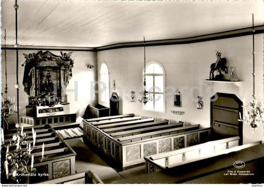 Kraksmala kyrka - altartalva - altarpiece - church - Sweden - unused - JH Postcards