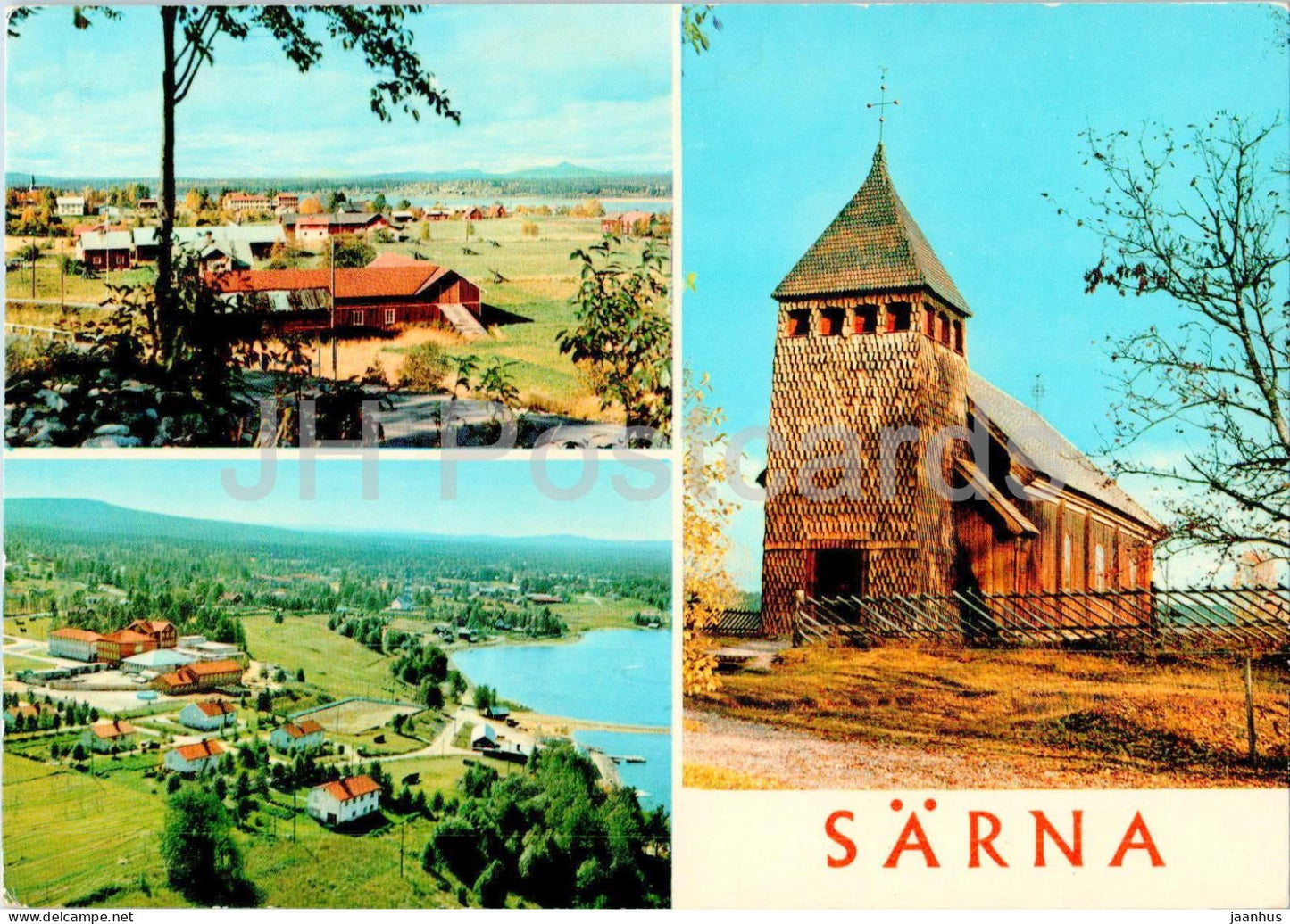 Sarna - multiview - church - D 13-3 - 1980 - Sweden - used - JH Postcards