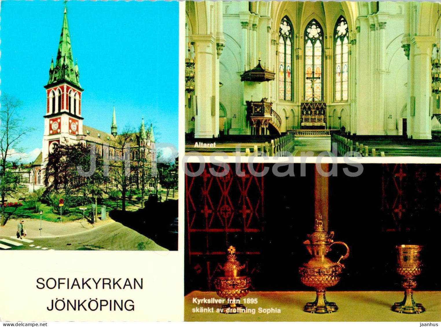 Sofiakyrkan - Jonkoping - church - multiview - 1340 - Sweden - unused - JH Postcards