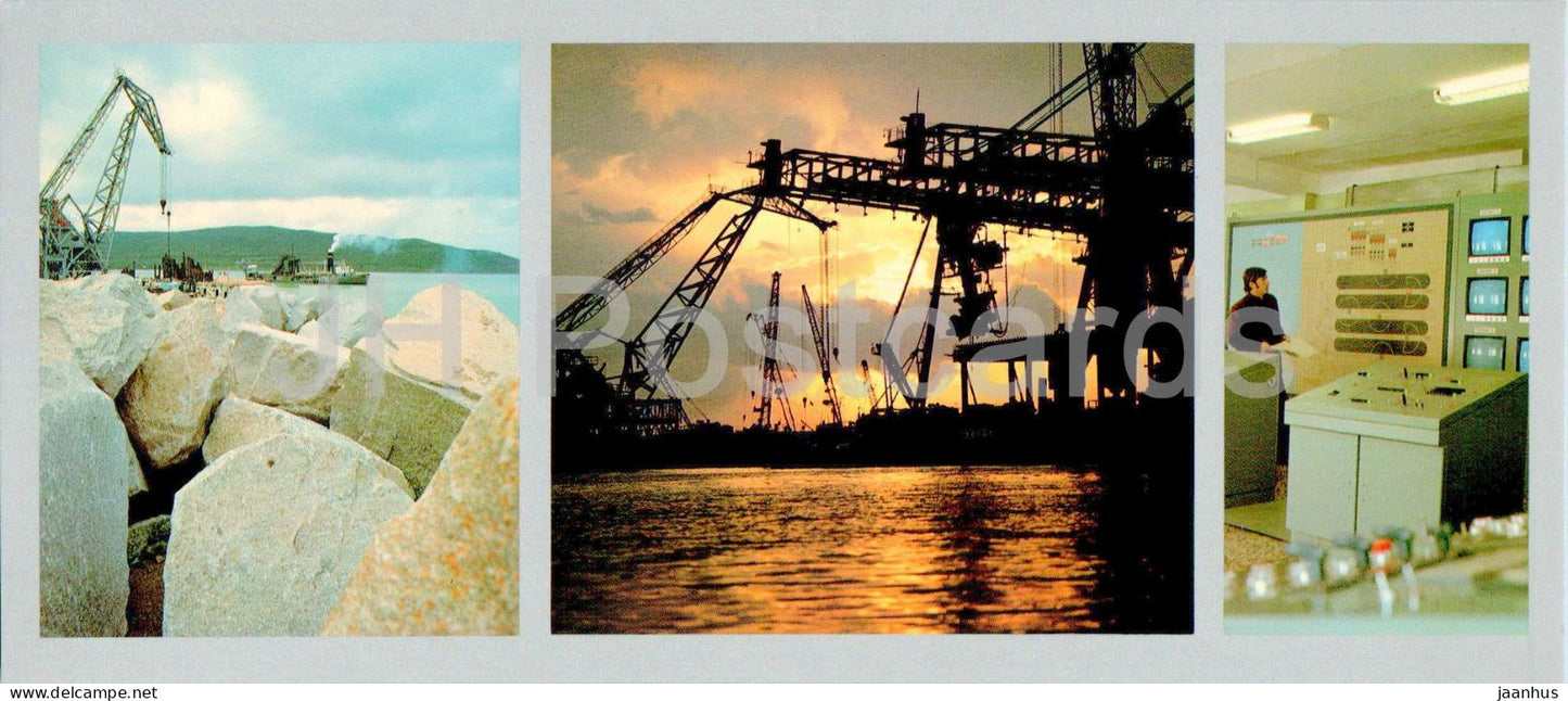 Bay of the Peter the Great - Vostochny Port - Moorage of the coal Giant - 1980 - Russia USSR - unused - JH Postcards