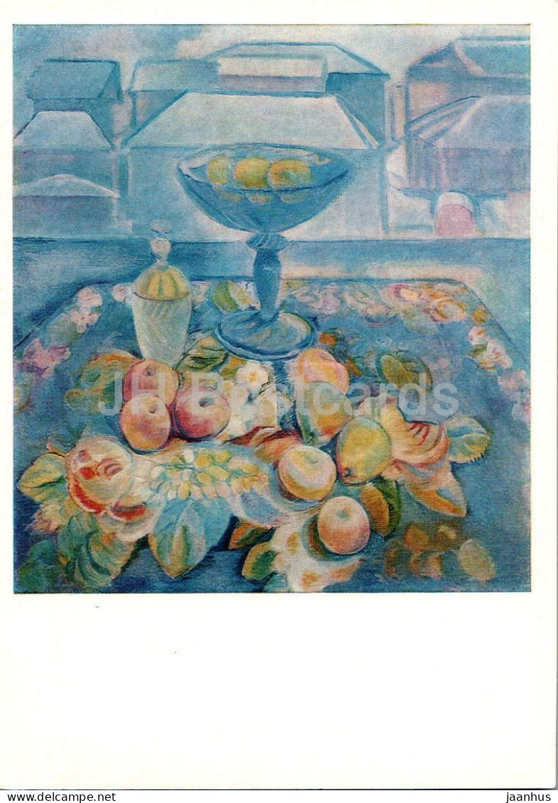 painting by P. Kuznetsov - Still Life - apple - Russian art - 1975 - Russia USSR - unused - JH Postcards