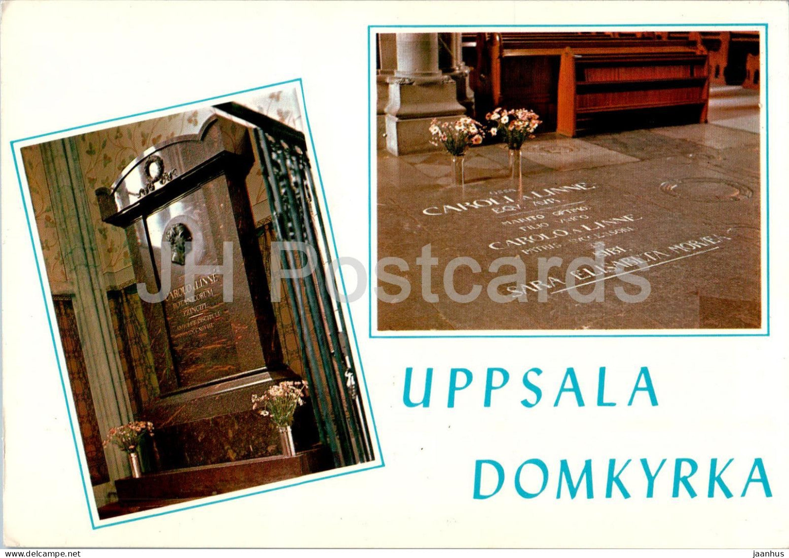 Uppsala Domkyrka - Carl von Linne gravmonument - cathedral - multiview - 1196 - Sweden - unused - JH Postcards