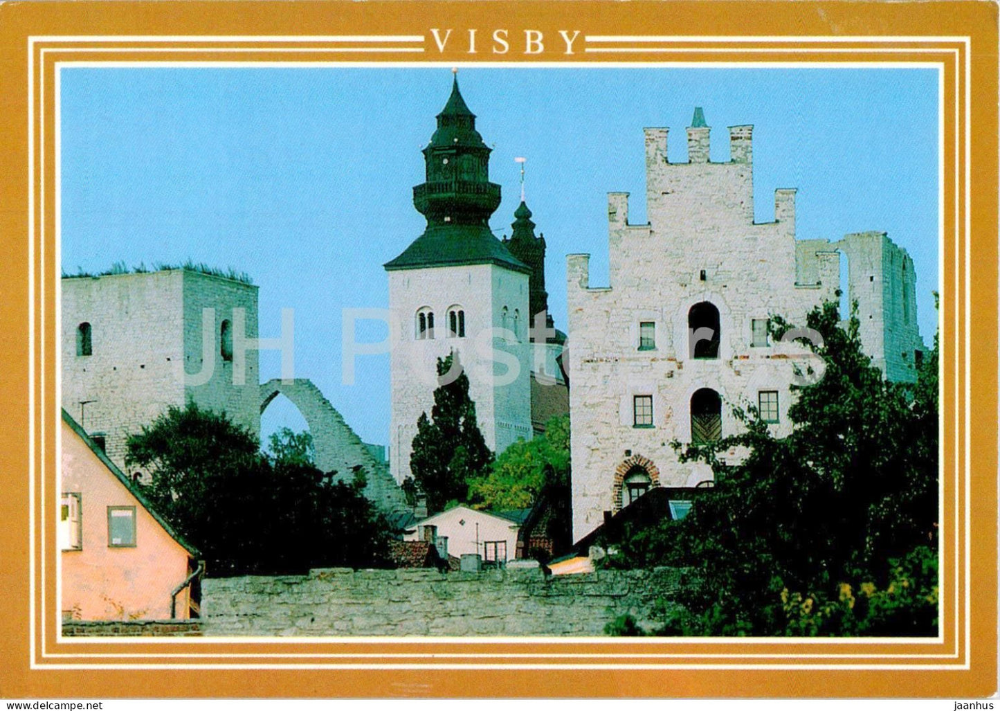 Visby - St Lars ruin - St Maria Domkyrka - Gamla Apoteket - Gotland - cathedral - 8153 - 2006 - Sweden - used - JH Postcards