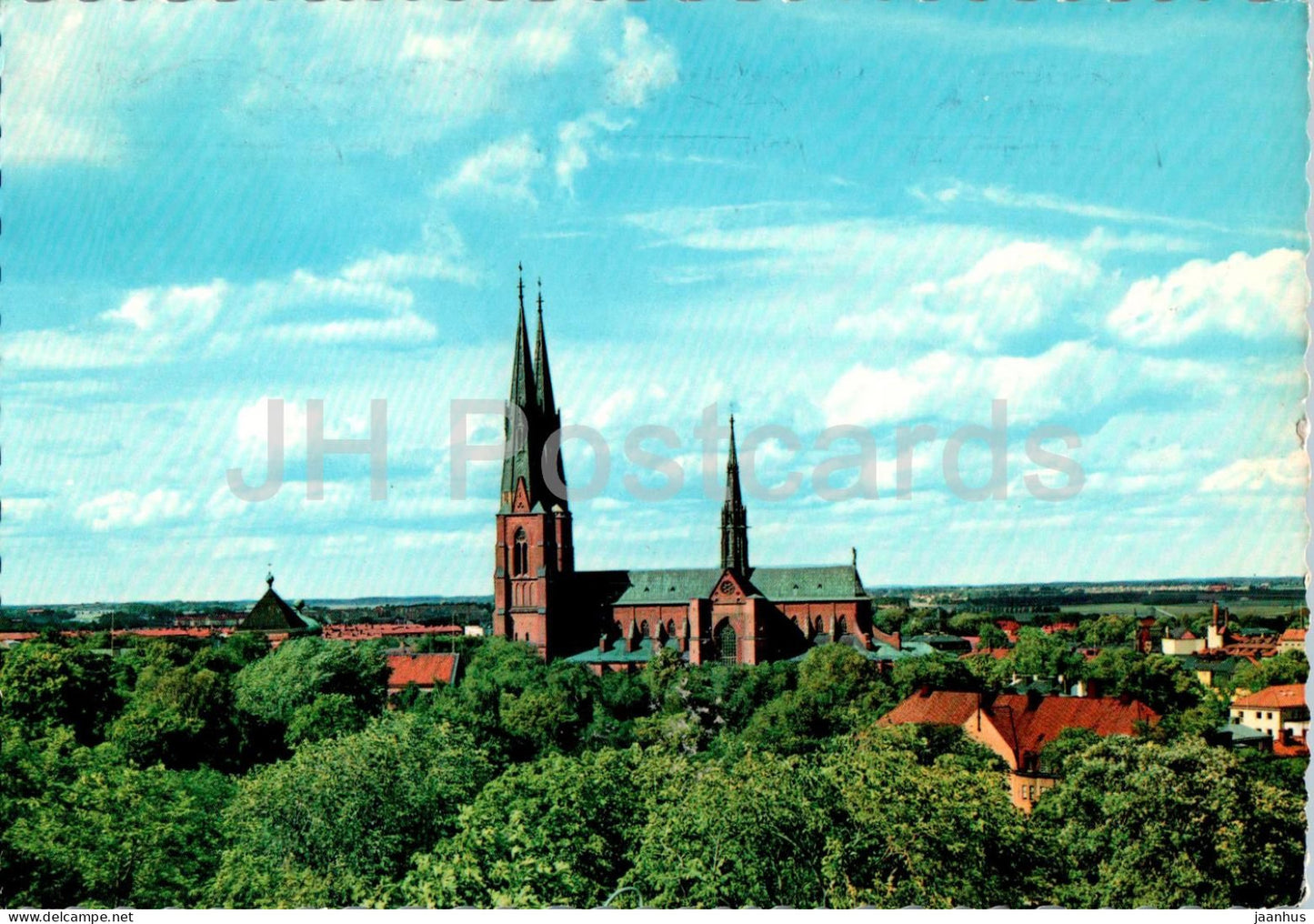 Uppsala - Domkyrkan fran Slottet - The Cathedral from the Castle - 78/40 - 1968 - Sweden - used - JH Postcards