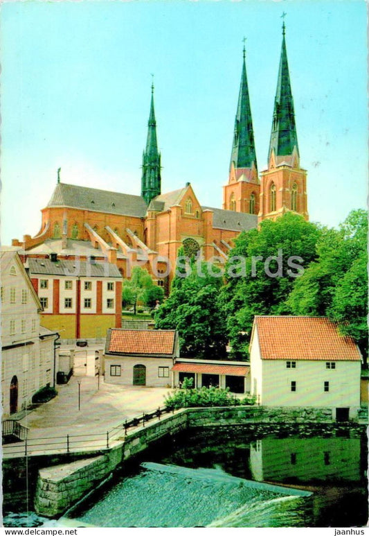 Uppsala - Domkyrkan fran Kvarnfallet - cathedral - 796 - Sweden - used - JH Postcards