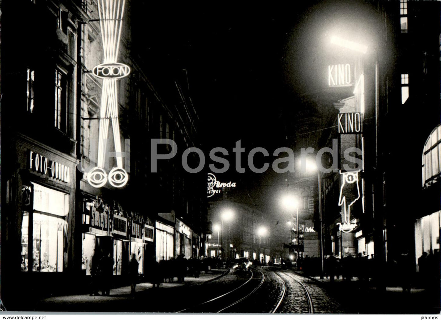 Bydgoszcz - Aleje 1 Maja noca - May 1 Avenue at night - Poland - unused - JH Postcards