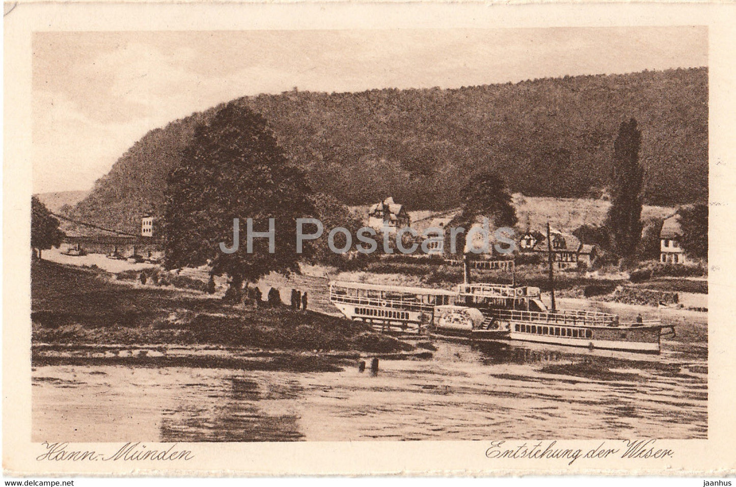 Hann Munden - Entstehung der Weser - steamer - ship - 16236 - old postcard - Germany - unused - JH Postcards