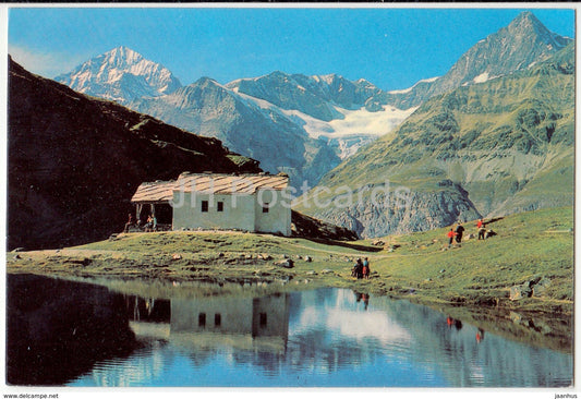 Schwarzsee bei Zermatt - Kapelle Maria zum Schnee - Dt-Blanche und Obergabelhorn - 48970 - Switzerland - 1959 - used - JH Postcards