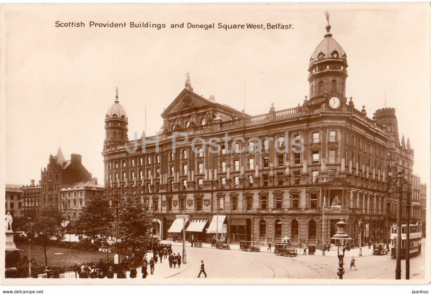 Belfast - Scottish Provident Buildings and Donegal Square West - old postcard - Northern Island - United Kingdom - used - JH Postcards