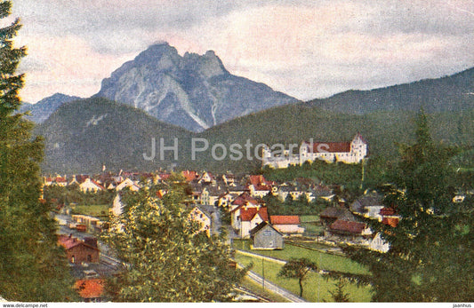 Fussen mit Sauling - 1425 - old postcard - Germany - unused - JH Postcards