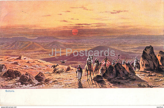 Wuste Sahara - Perlberg - Serie 756 - Mittelmeer - 8 - illustration - old postcard - 1909 - Germany - used - JH Postcards