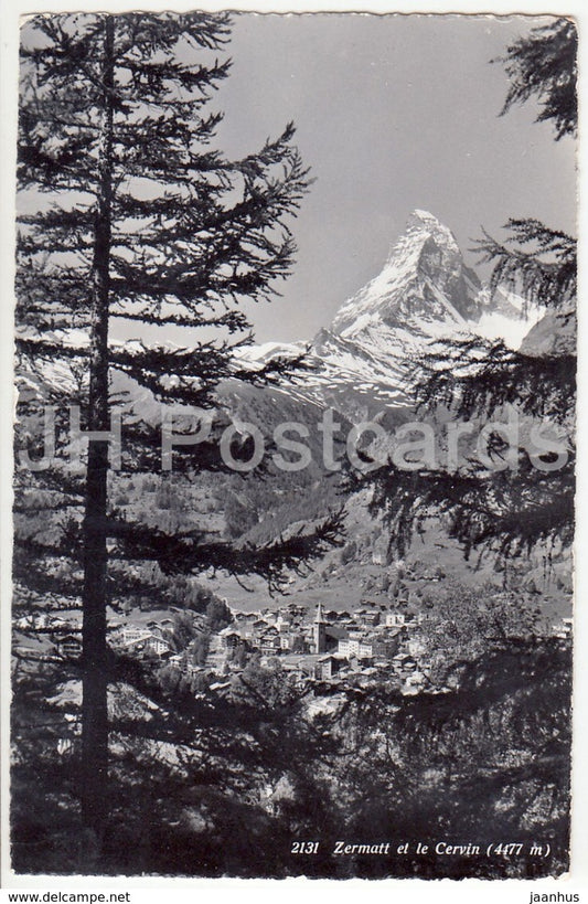 Zermatt et le Cervin 4477 m - 2131 - Switzerland - 1962 - used - JH Postcards