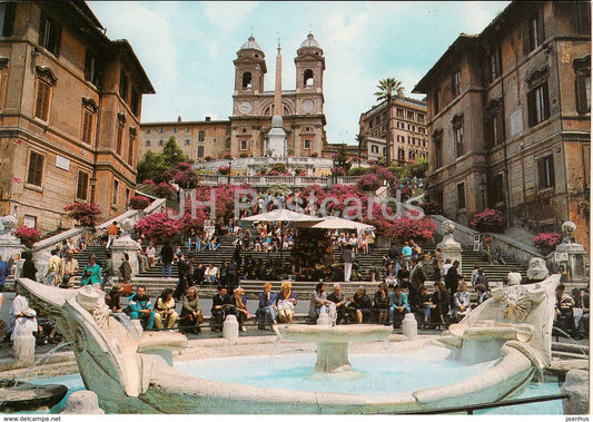 Roma - Rome - Chiesa e Scalinata di Trinita dei Monti - Church and Steps of Trinita dei Monti - Italy - unused - JH Postcards