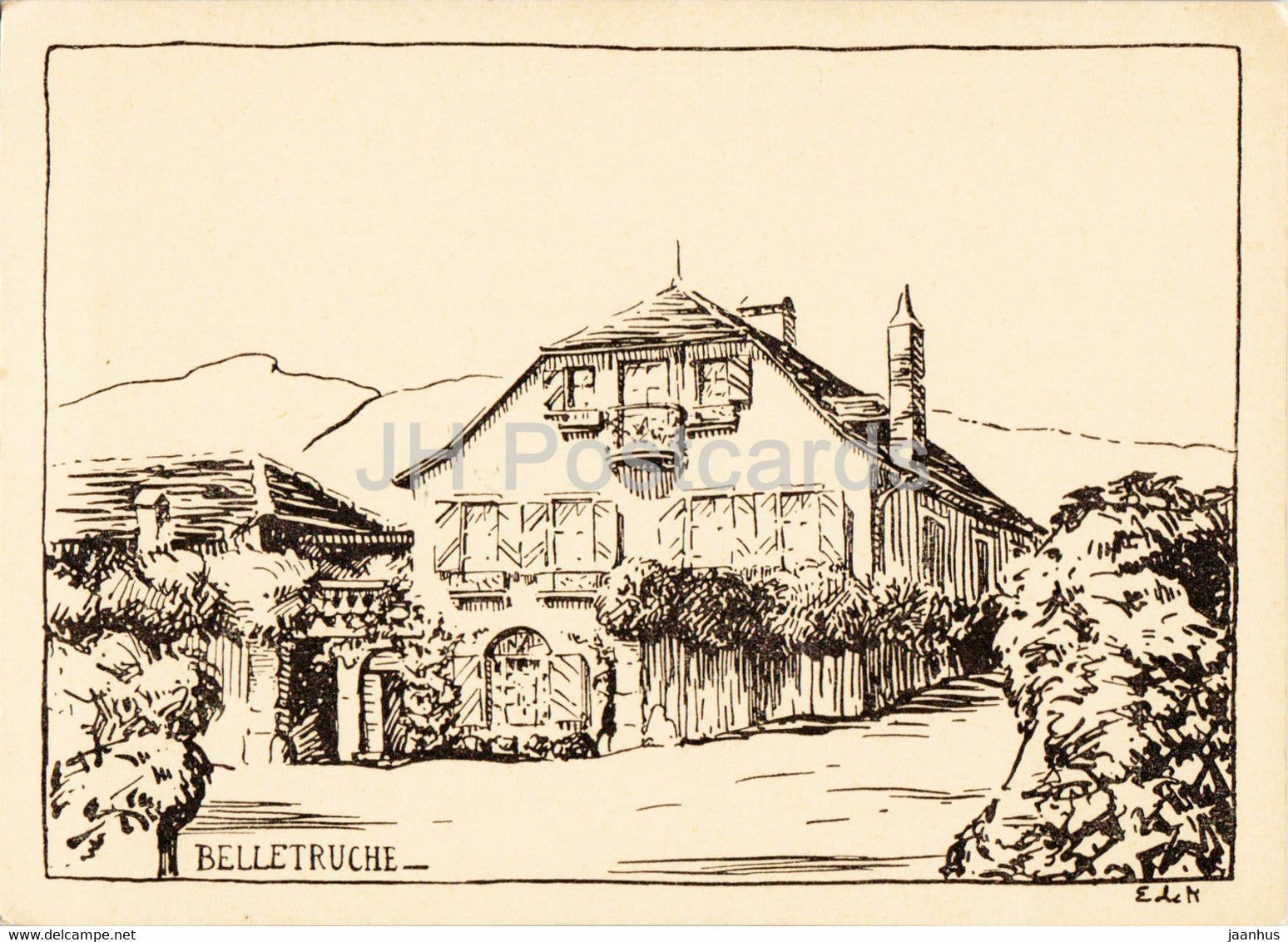 Belletruche - illustration - old postcard - Switzerland - unused - JH Postcards