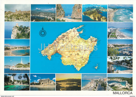 Mallorca - map - multiview - 2003 - Spain - used - JH Postcards