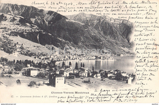 Clarens - Vernex - Montreux  - 17 - old postcard - 1904 - Switzerland - used - JH Postcards