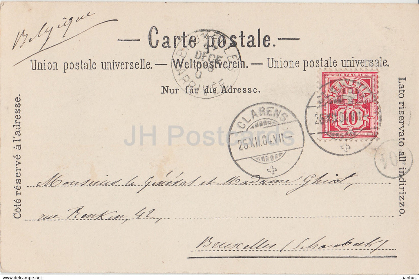 Clarens - Vernex - Montreux  - 17 - old postcard - 1904 - Switzerland - used