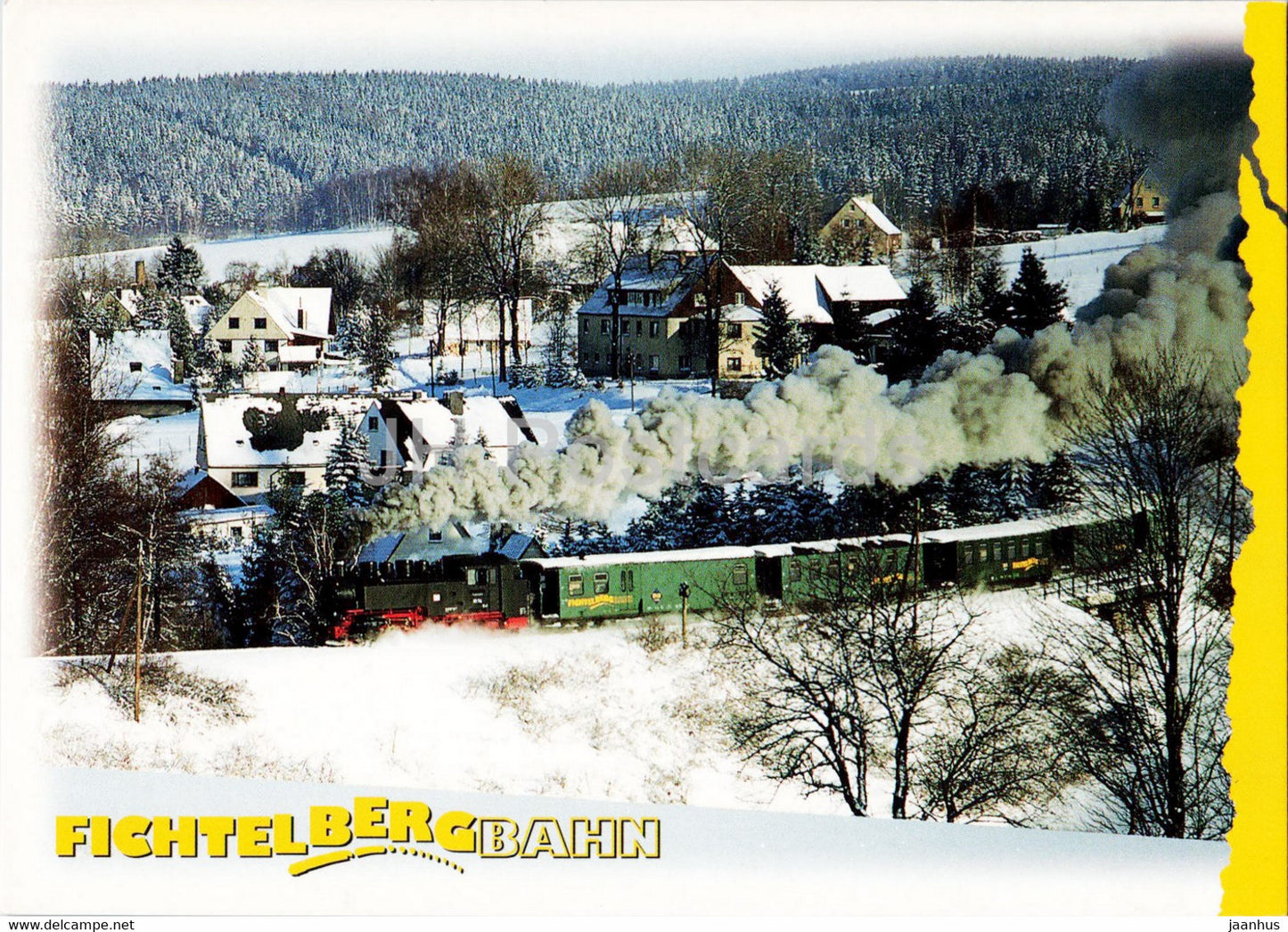 Fichtelbergbahn zwischen Cranzahl und Unterneudorf - train - railway - locomotive - Germany - unused - JH Postcards