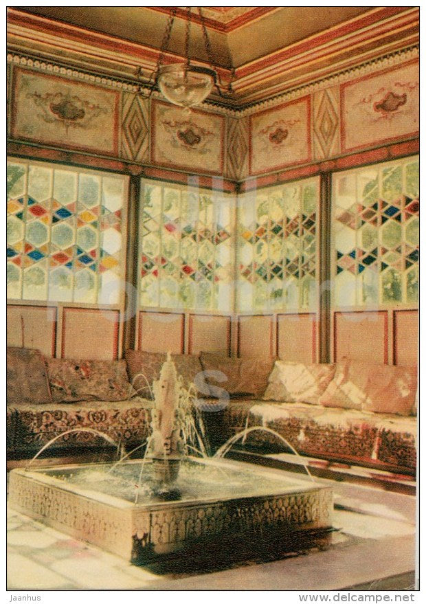 The interior of the summer gazebo - Bakhchysarai Museum - Crimea - 1970 - Ukraine USSR - unused - JH Postcards