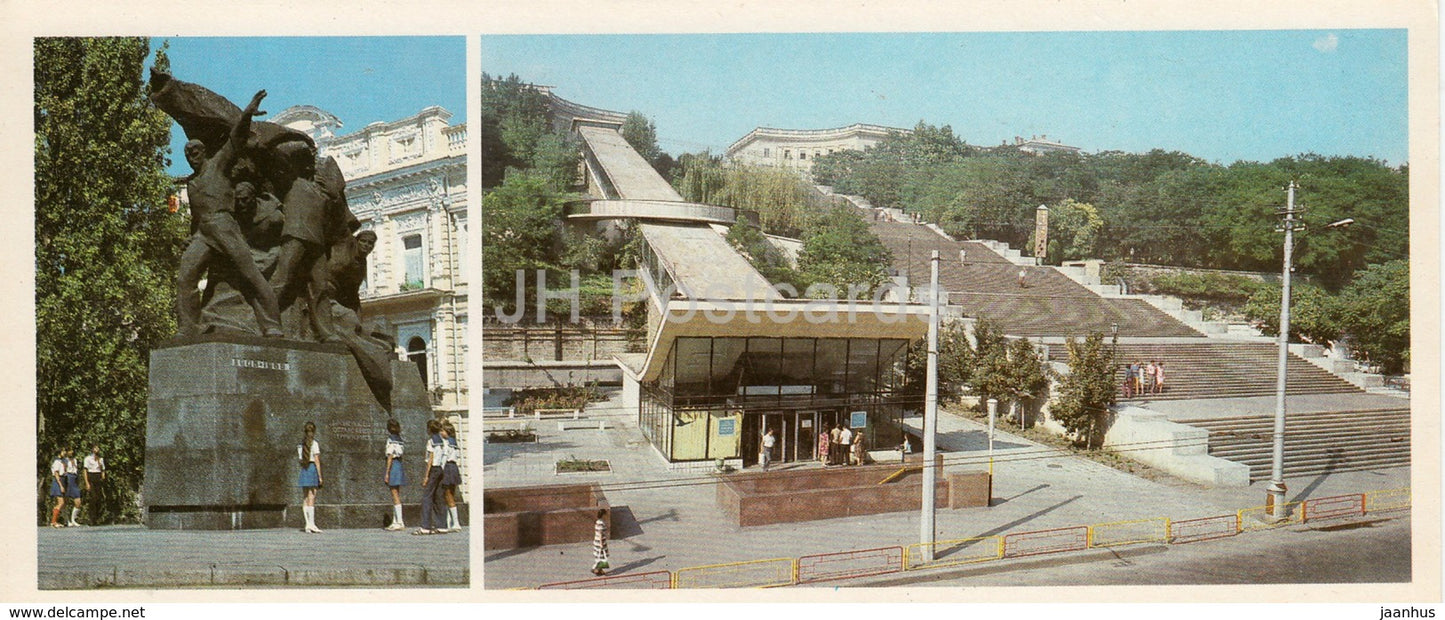 Odessa - monument to participants in an armed uprising on an battleship Potyemkin - 1985 - Ukraine USSR - unused - JH Postcards