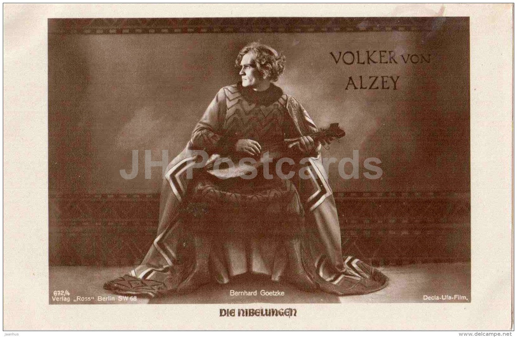 movie actor Bernhard Goetzke - Die Nibelungen - Verlag Ross - film - 672/4 - Germany - old postcard - unused - JH Postcards