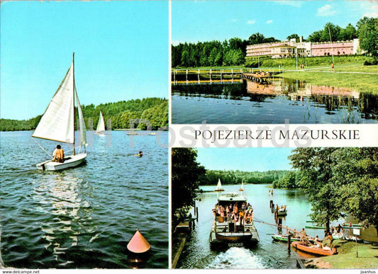 Pojezierze Mazurskie - Jezioro Szelag Maly - lake - sailing boat - multiview - Poland - unused - JH Postcards