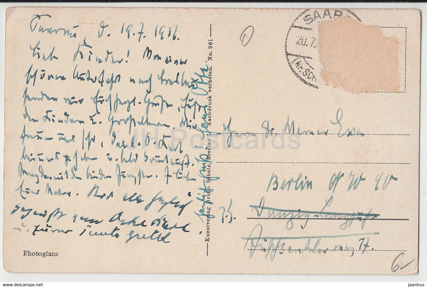 Breslau - Breslau - Dom - 961 - alte Postkarte - 1936 - Polen - gebraucht