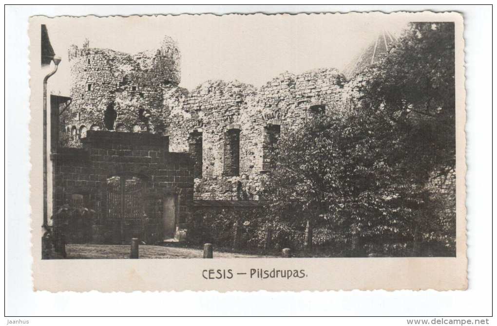 Castle ruins - Cesis - Latvia - old postcard - unused - JH Postcards